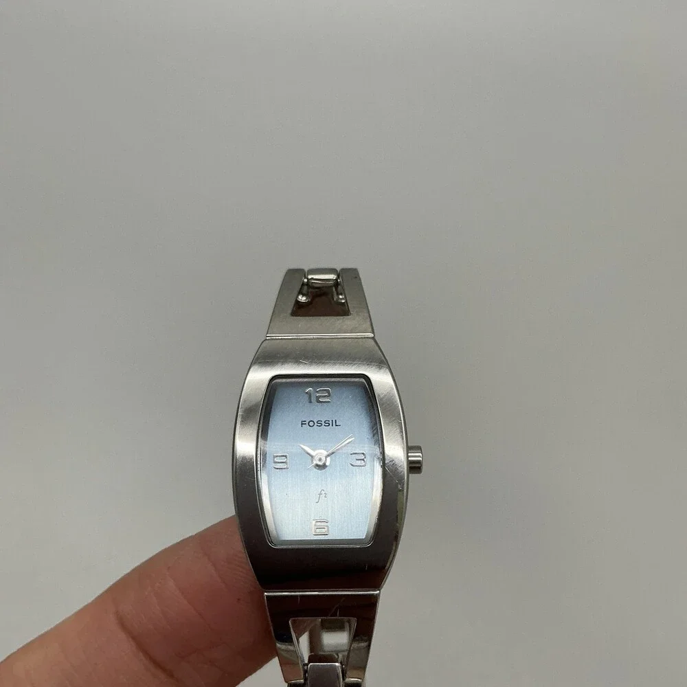 Fossil Forever ES-9304 Womens Watch 17mm Blue Dial Stainless New Battery 7